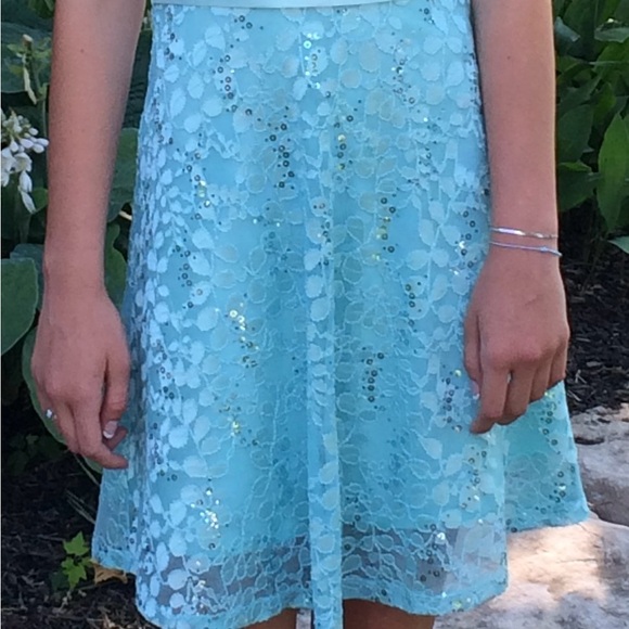Le Chateau, teal grad dress. worn to elementary school graduation. worn once. - Picture 9 of 9